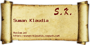 Suman Klaudia névjegykártya