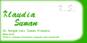 klaudia suman business card